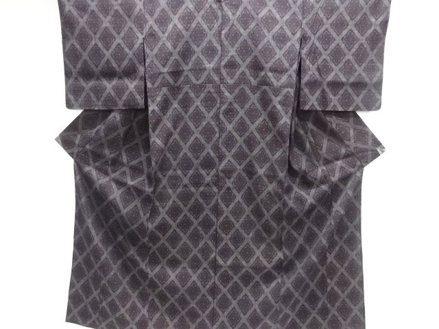 JAPANESE KIMONO / YUNUSED HITOE YUKI TSUMUGI / WOVEN FLOWER RHOMBUS